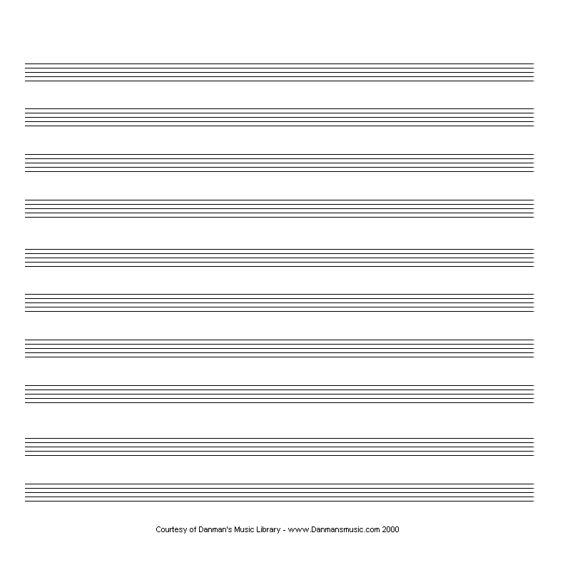 blank sheet music. Print Basic Music Staff Paper